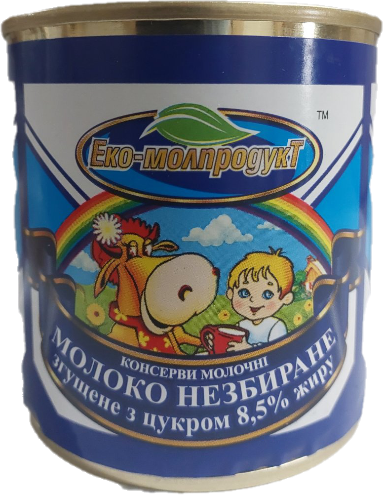 Молоко незбиране згущене з цукром, ЕКО-МОЛПРОДУКТ, 8,5%, 370г